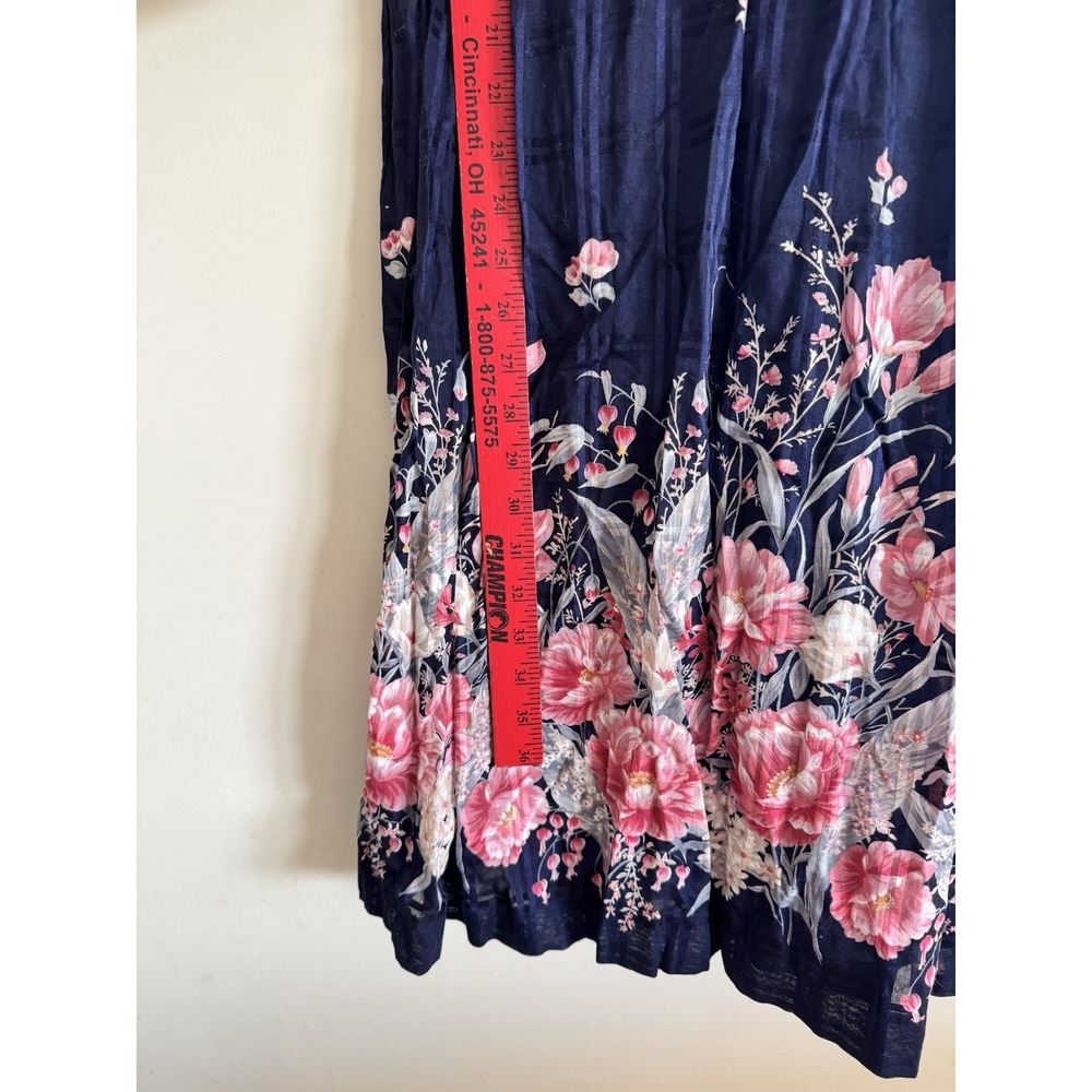 Vintage Hand Sewn Floral Dress Flared Roses Retro Women's Medium - Picture 2 of 8